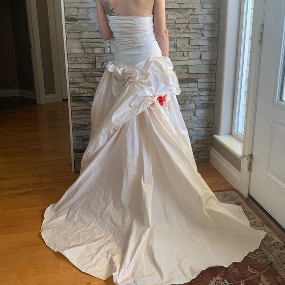 Handmade Silk Wedding Dress with Whimsical Train - Picture 1 of 5